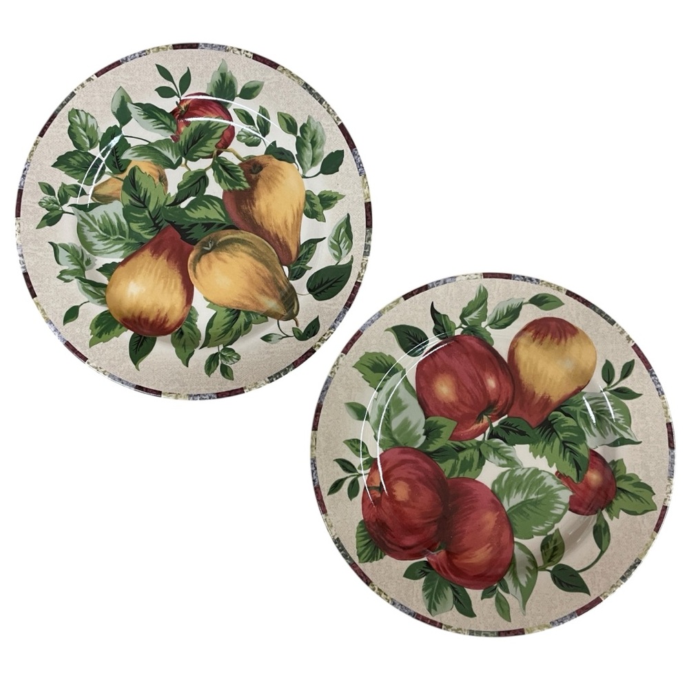 SAKURA by Oneida china set of 2 Apples & Pears casual dining lunch snack plates